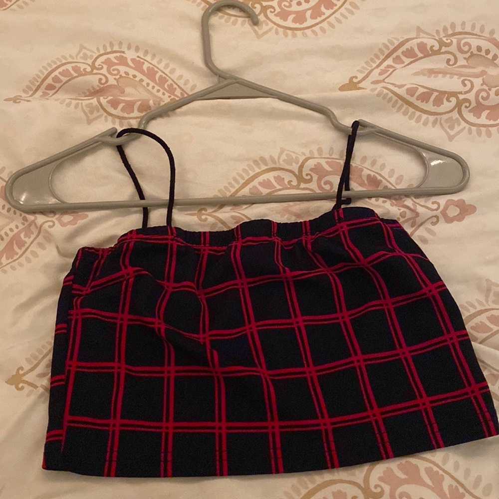 SHEIN Crop Plaid shirt, M